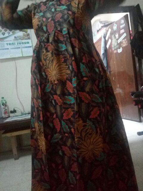 Gamis Batik Syari Modern Dres Daun