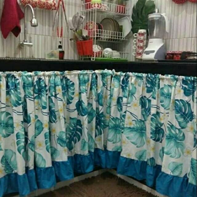 Gorden kolong meja dapur poni bawah
