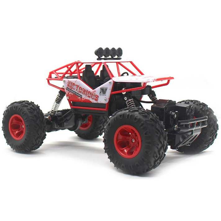 (4WD) Mobil remote control rock crawler off-road (MERAH)