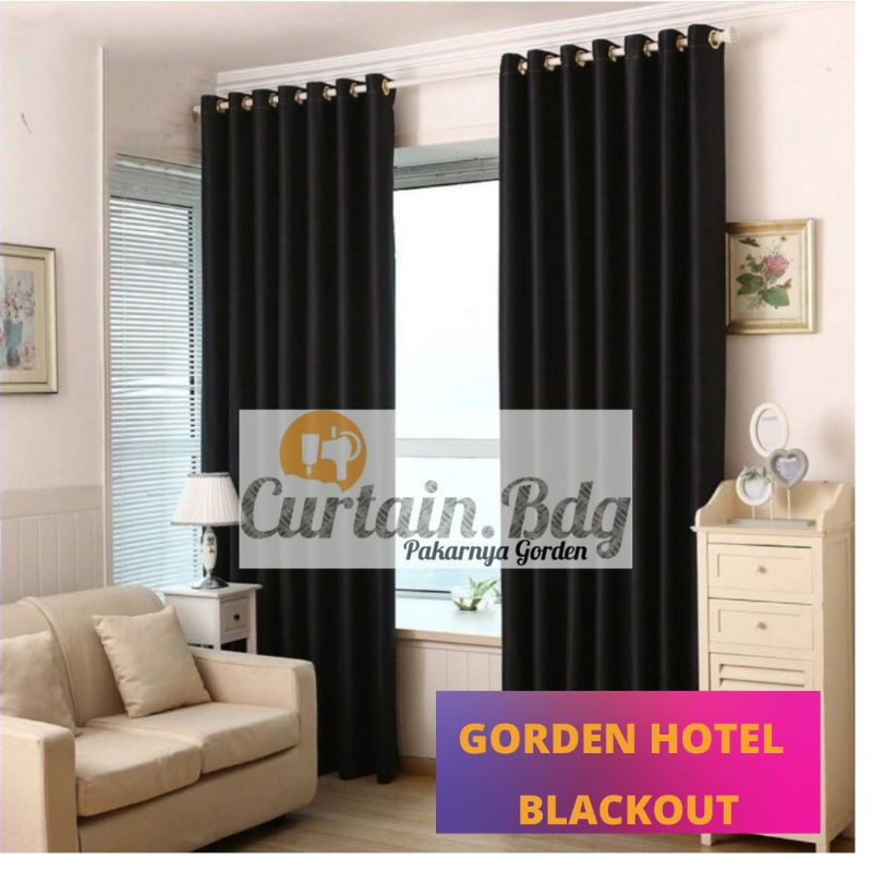 Gorden Hotel Blackout Premium Polos Curtain.Bdg - Hordeng Jendela Gelap Import Minimalis - Korden Pi