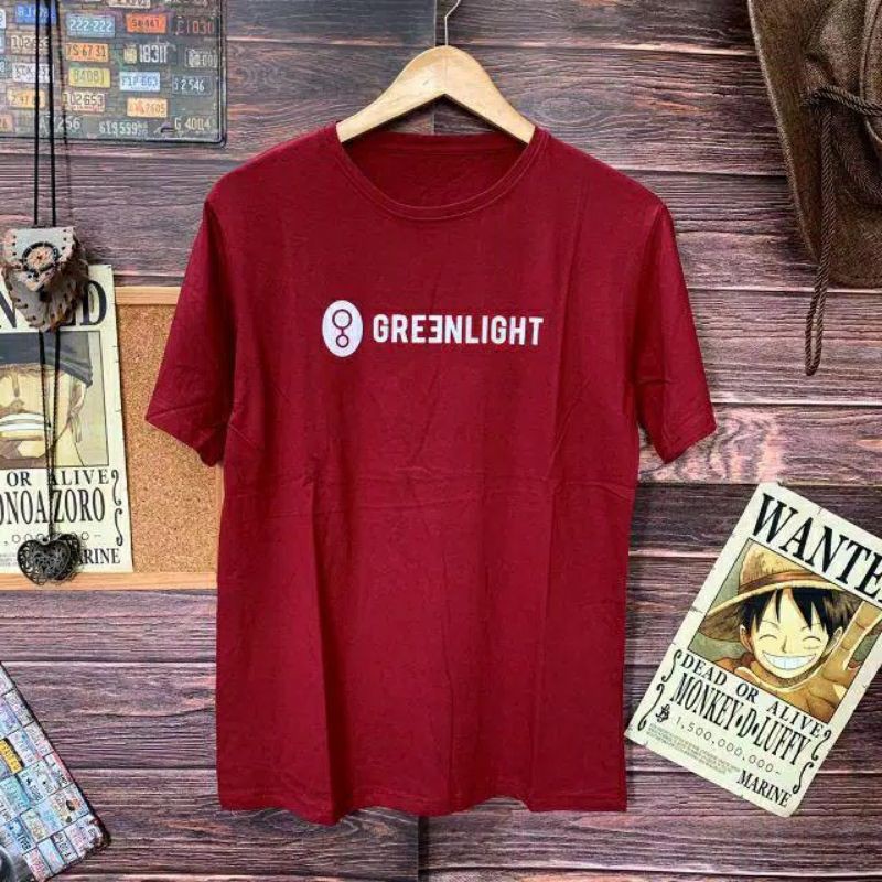 KAOS DISTRO COWOK CEWEK GREEN LIGHT NEW LOGO