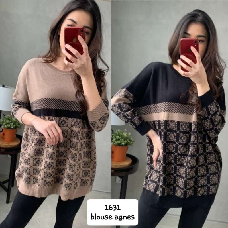 Ollie Oversize Sweater Top - Blouse Rajut Wanita Jumbo (1631)