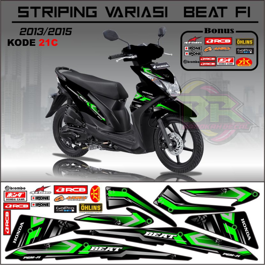 Striping Beat Fi 2013-2016 Stiker Lis Motor Beat Variasi kode 21