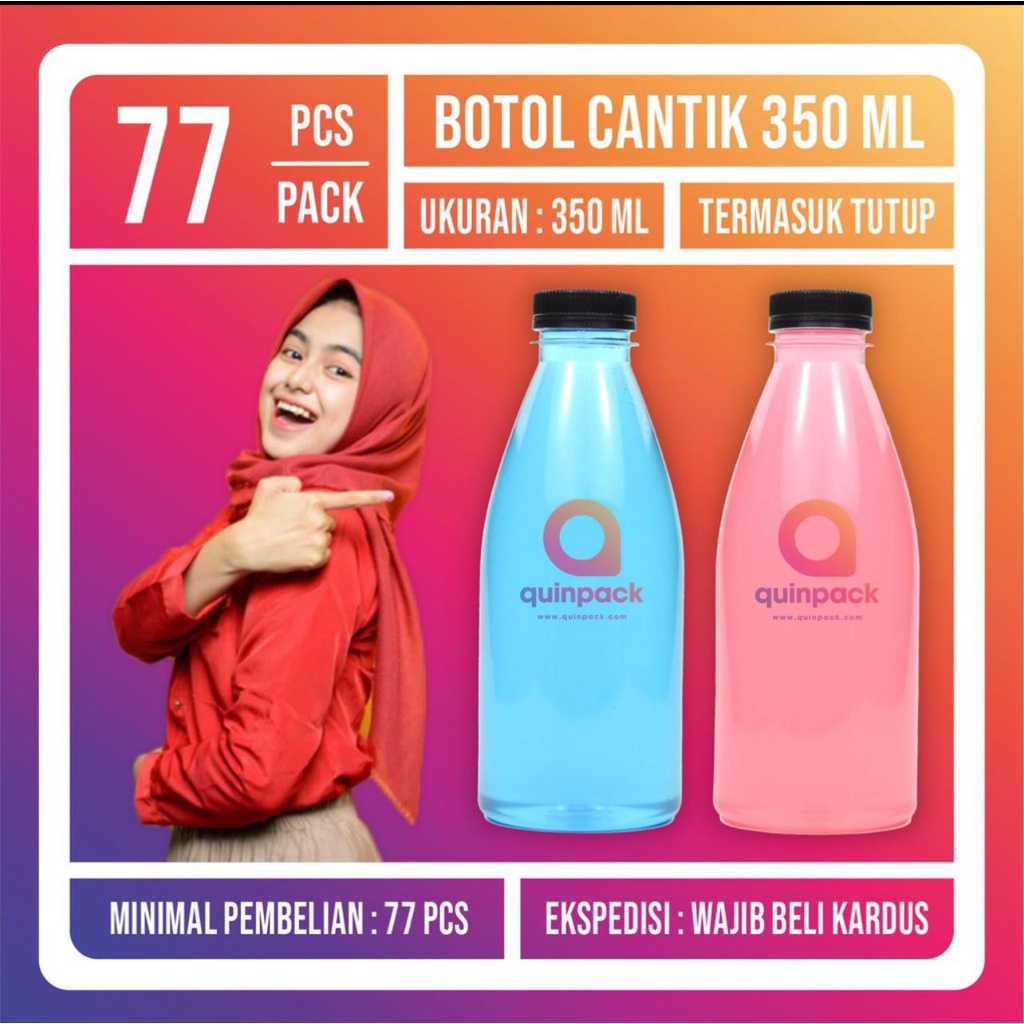 Botol Plastik Cantik 350 ML PET - Botol Valencia 350ML - Almond Kale Pir 350ML