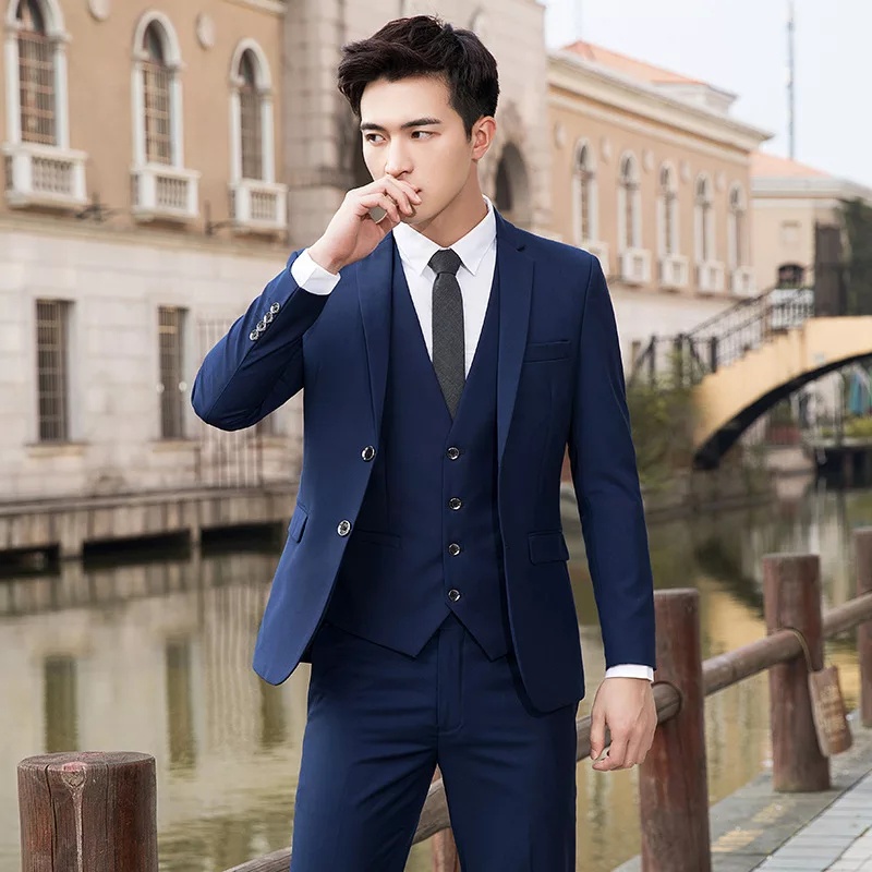 SETELAN BLAZER SLIMFIT PRIA WARNA NAVY LENGKAP 5IN1 ORIGINAL NIKAYU - SETELAN BLAZER FORMAL PRIA SLIMFIT FULL NAVY KANCING 2 EXCLUSIVE TWIST