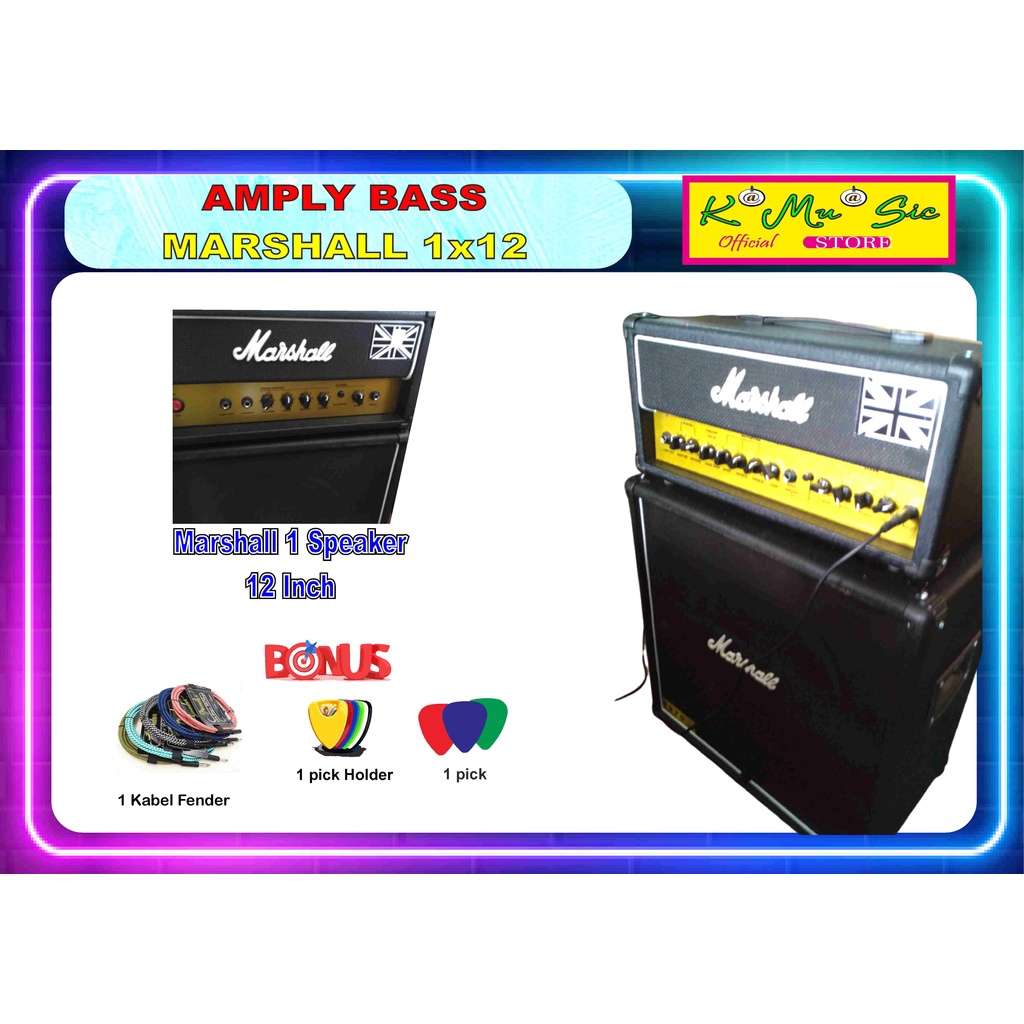 Marshal Marshall Ampli Bass head cabinet 1x12 inch bonus kabel fender pick holder pick [hrg*offline*