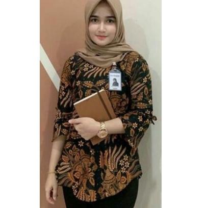 {LHM.16Ap22ι} COD,ATASAN BATIK WANITA MODERN / JUMBO MOTIF MANGGAR SOGAN M L XL XXL XXXL