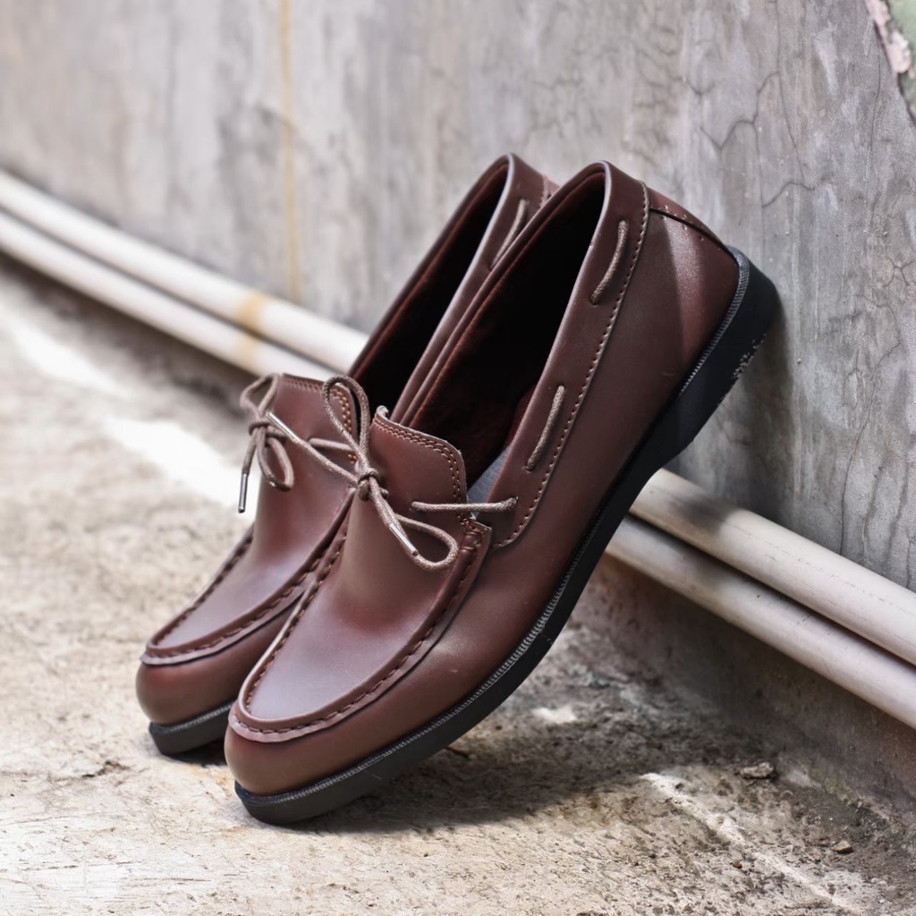 FATIMAHSHOES - Sepatu Formal Kerja Kantor Pria Kulit PU Coklat