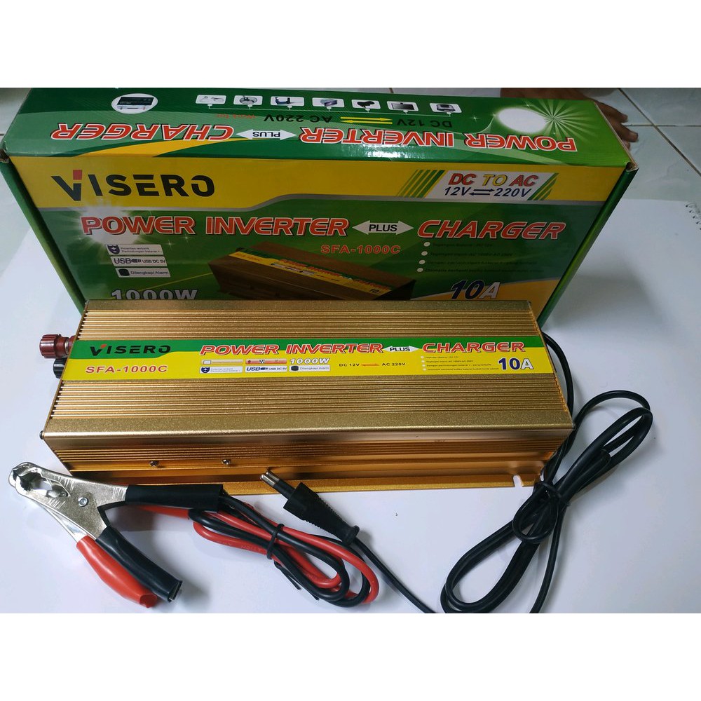 Visero Power Inverter 1000 Watt Dilengkapi  Charger 10A  Ampere