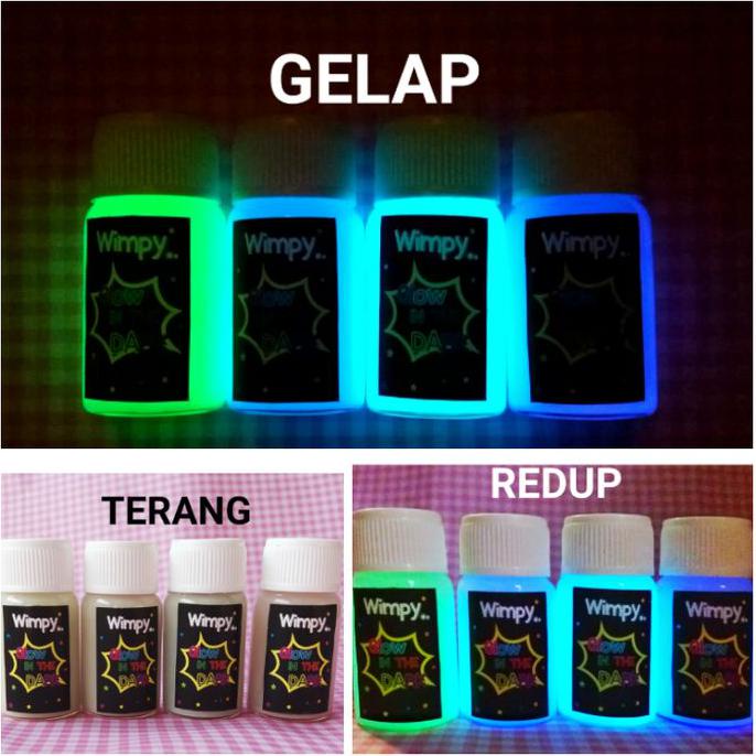 

cat glow in the dark paint 10ml cat fosfor varnish gloss bubuk fosfor - Green READY STOK