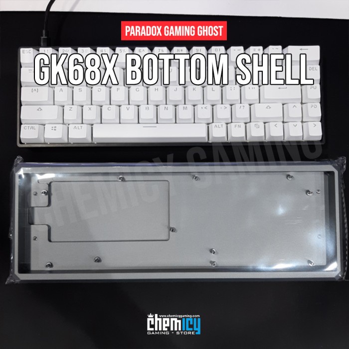 Paradox Gaming GHOST DIY GK68X Bottom Shell CNC Case - Alloy Grey