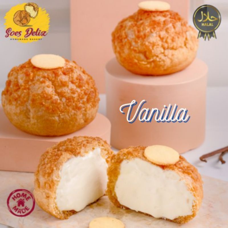 

SOES DELIZ KUE SUS CHOUX RASA VANILLA ISI 10PC