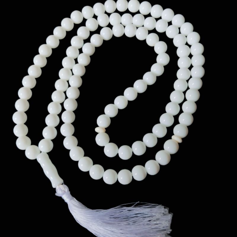 Tasbih batu giok putih asli 10mm 99butir