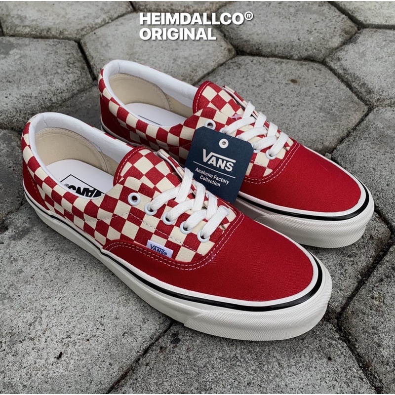 VANS ERA 95 DX ANAHEIM FACTORY CHECKERBOARD RED WHITE ORIGINAL