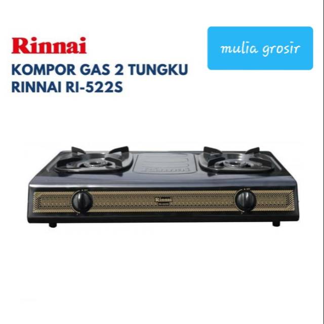 Kompor Gas Rinnai RI 522S / Kompor Rinnai Teflon 2tungku