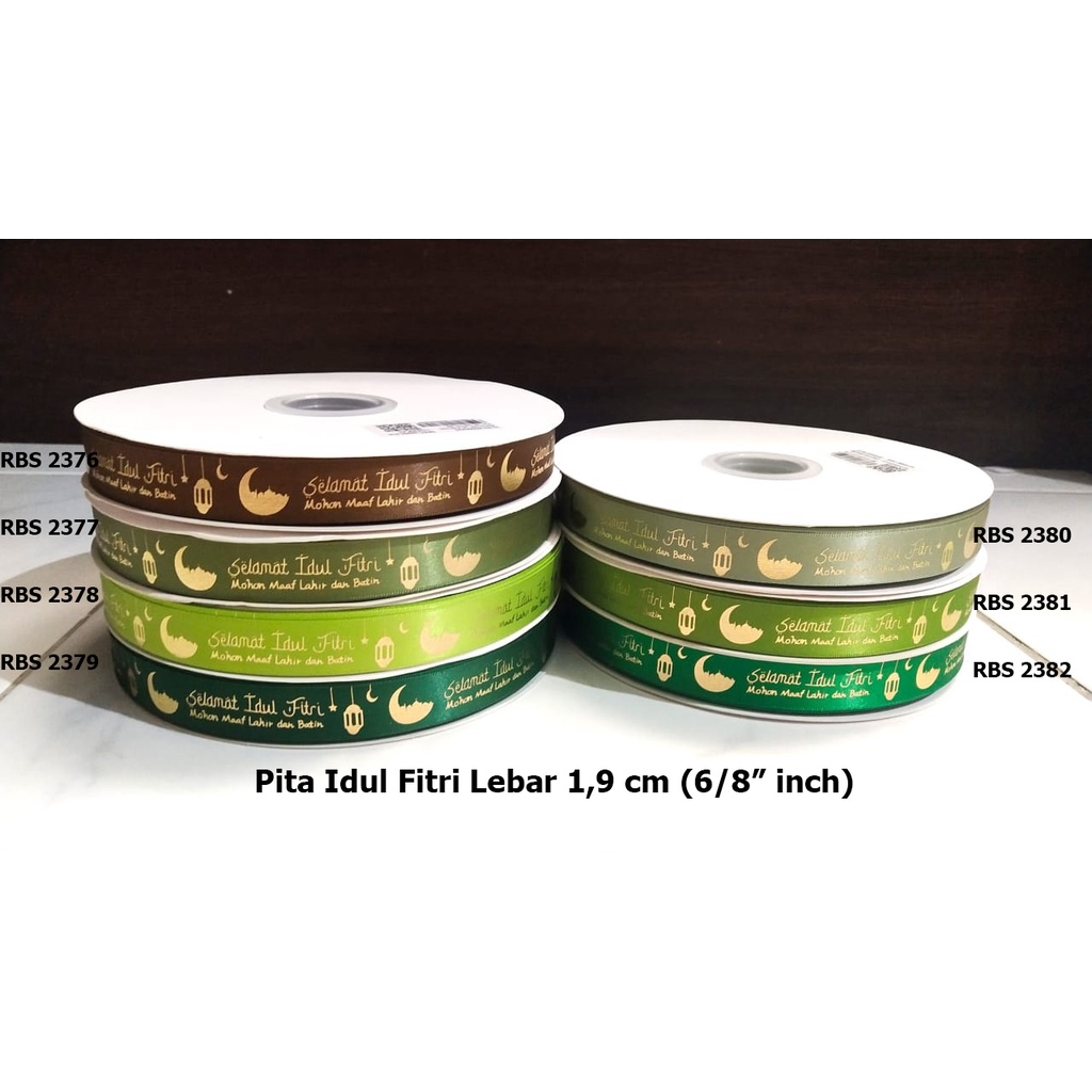 

(10 yard) Pita Satin Motif Idul Fitri Sale 2376,2377,2378,2379,2380,2381,2382 | Pita Lebaran | Toko Bahan Craft | Ikeya Pusat Pita