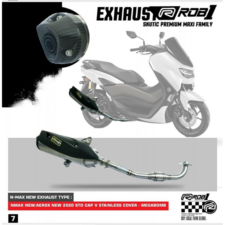 Knalpot ROB1 Yamaha NMAX New  Standar Racing Cup V
