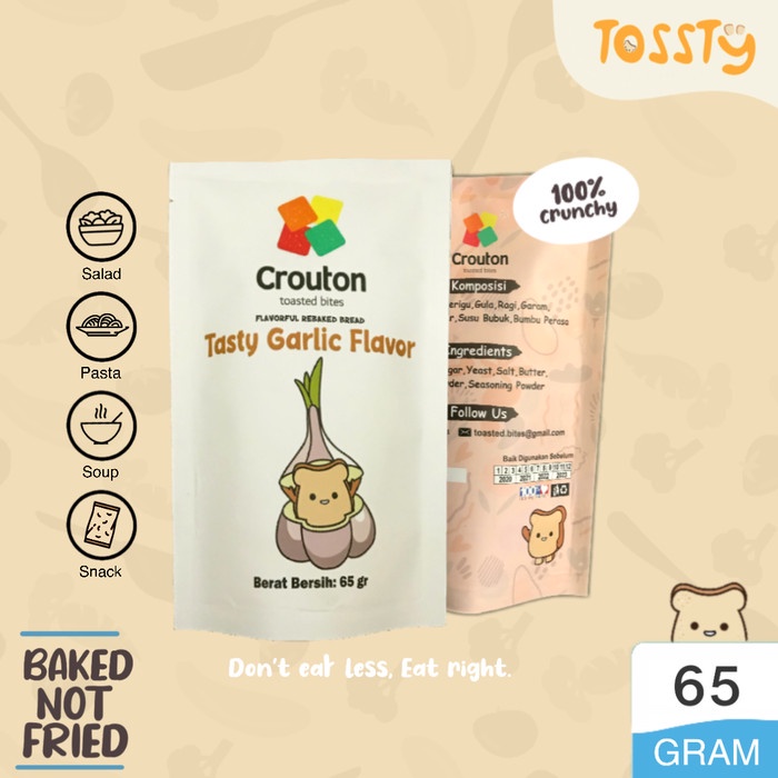 

Instant-Camilan- Crouton Bites Rasa Tasty Garlic -Camilan-Instant.