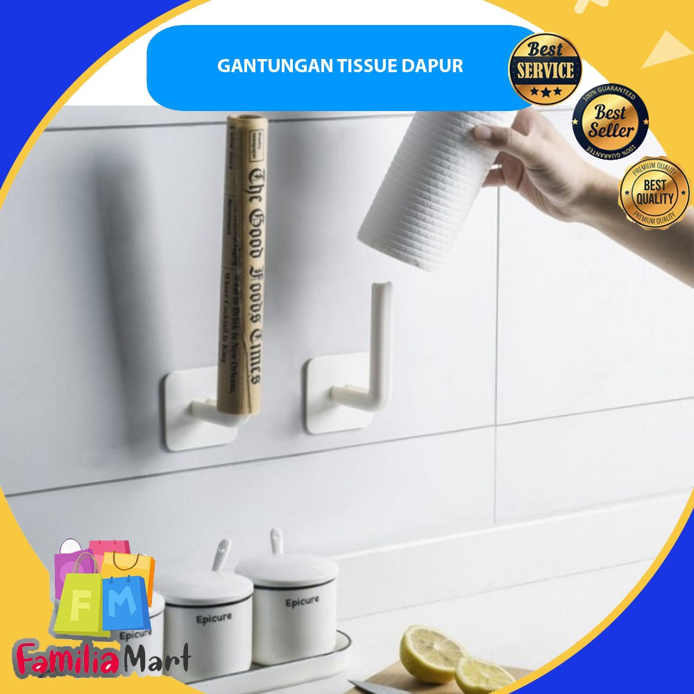 Gantungan Tempat Tissue Dapur Tisu Toilet WC Tempel Holder Tisu Roll Gulung Serbaguna