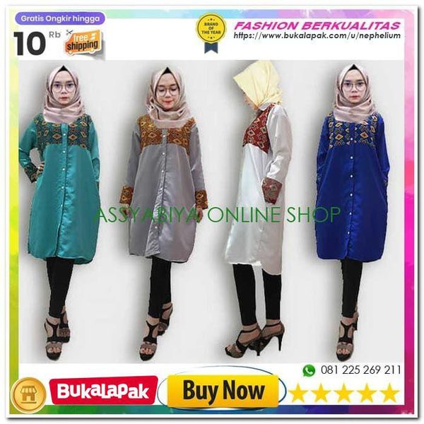 Tunik Adera Songket Tunik Muslim Blouse Muslim Wanita