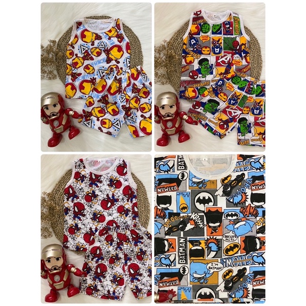 kutungan superhero anak / siglet anak superhero / baju iroman / baju spiderman / baju batman / baju 