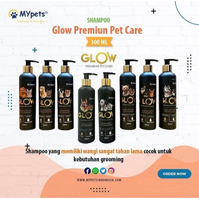 Glow Shampo Premium Pet Care 300Ml/ Shampoo Hewan Anjing Kucing