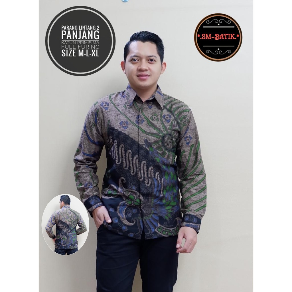 PARANG LINTANG 2 SM BATIKSOLOAMANAH KEMEJA BAJU BATIK PRIA SOLO LENGAN PANJANG PENDEK LAPIS FURING ATASAN BATIK PREMIUM MODERN KATUN HALUS PANJI LESMONO NAVY GUNARDO BIMO IJO GUNAWAN GURDO IJO NAGA ABU BINTARA BRAMANTYA WISAKA KUNING SUKET SEGORO PEKSI