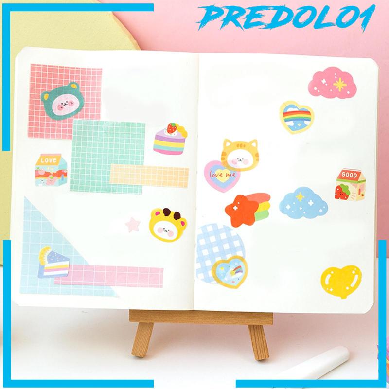 (Predolo1) 5 Rol / Set Stiker Kertas / Selotip Washi Motif Kartun Lucu Untuk Dekorasi Kartu / Scrapbook Diy