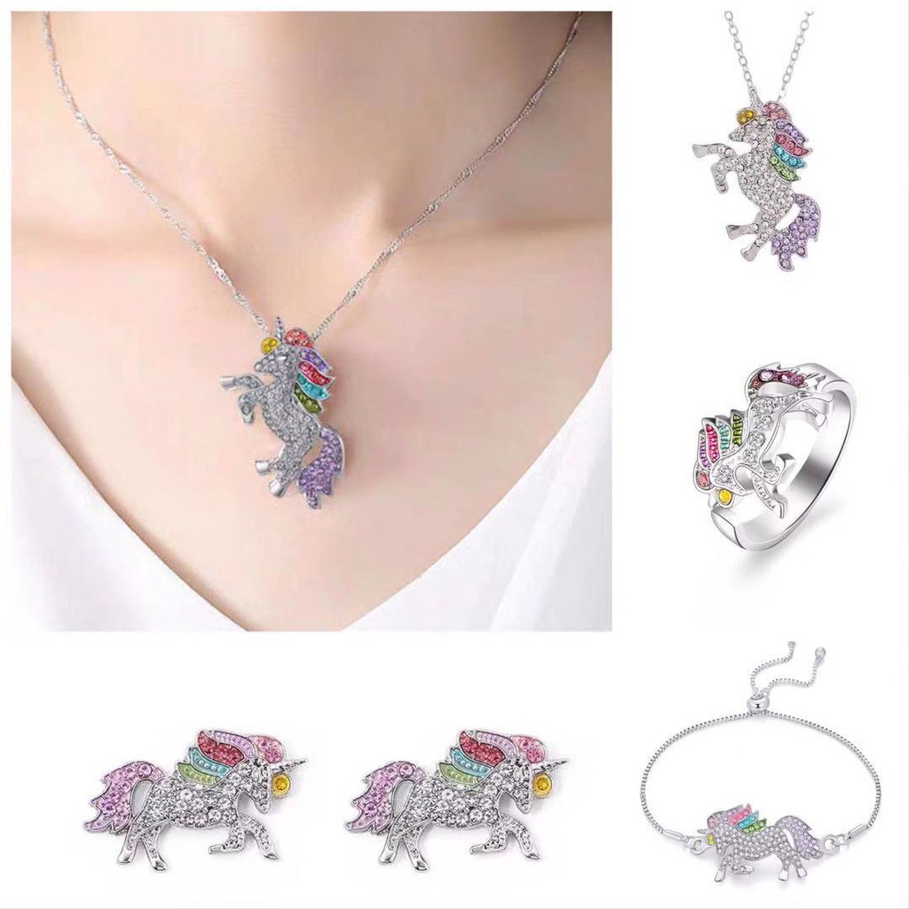 (COD)Kalung Unicorn Klavikula Kalung Kalung Wanita Kecil Segar Dan Unik Lucu/Gelang/Cincin/Anting