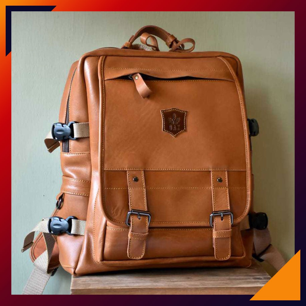 Tas Laptop Ransel Backpack Kulit Oak Leather