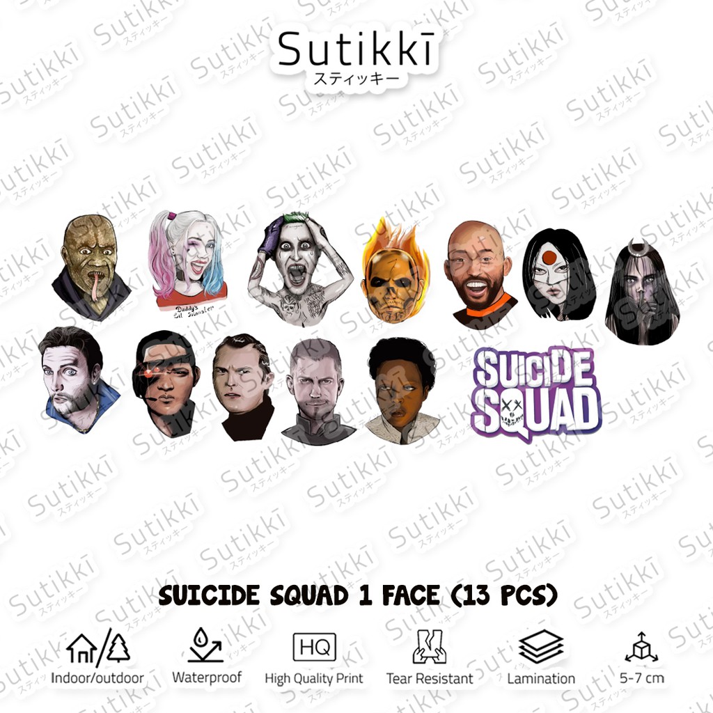 Sutikki | Sticker Pack Suicide Squad 2 DC Villain Harley Quinn Joker Stiker Laptop Vinyl Aesthetic