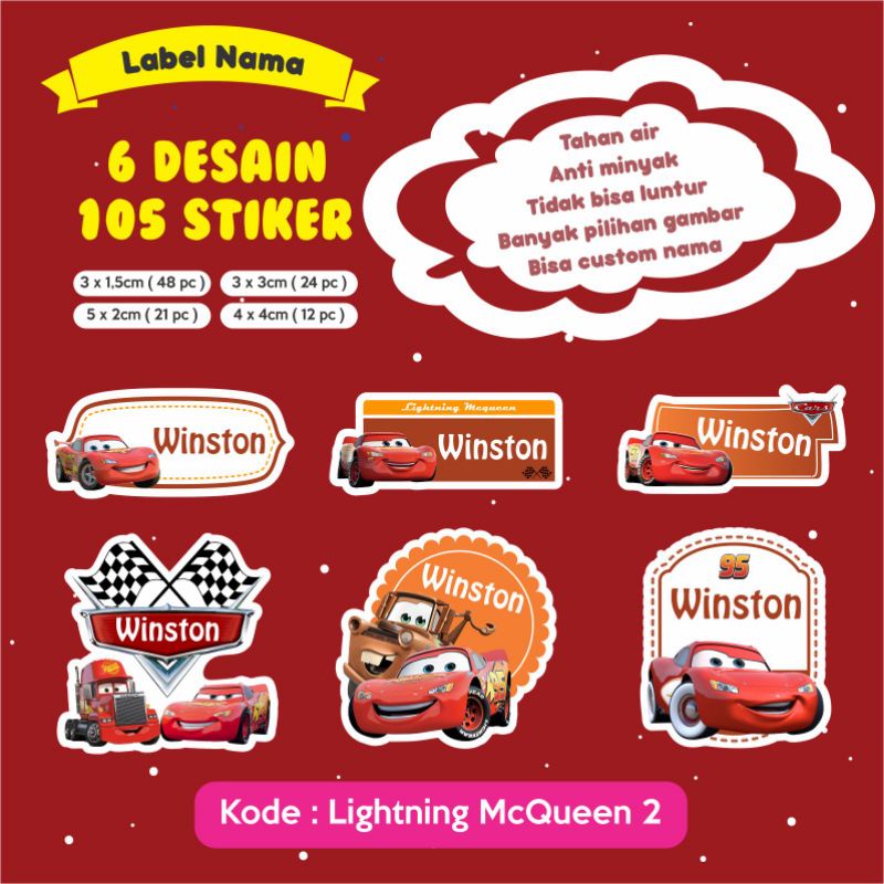 

Stiker Nama 105 PCS (karakter J-L) karakter waterproof/anti air