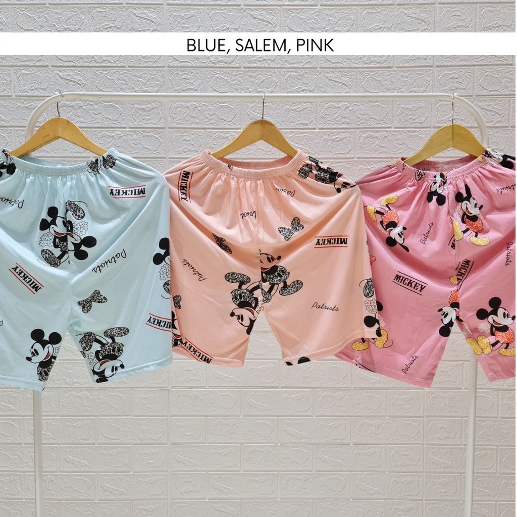 3452 pajamas italic mouse short one set import baju tidur