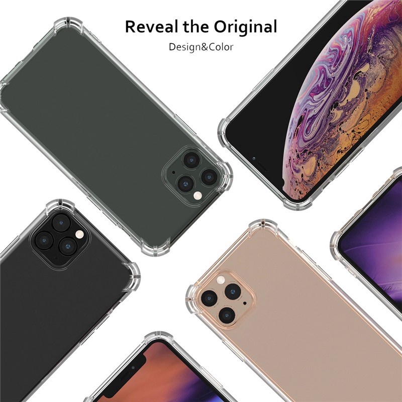 Soft Case TPU Transparan shockproof Cover iPhone 14 13 12 11 Pro X XS MAX XR SE2020 5 5s 6 6s 7 8 Plus