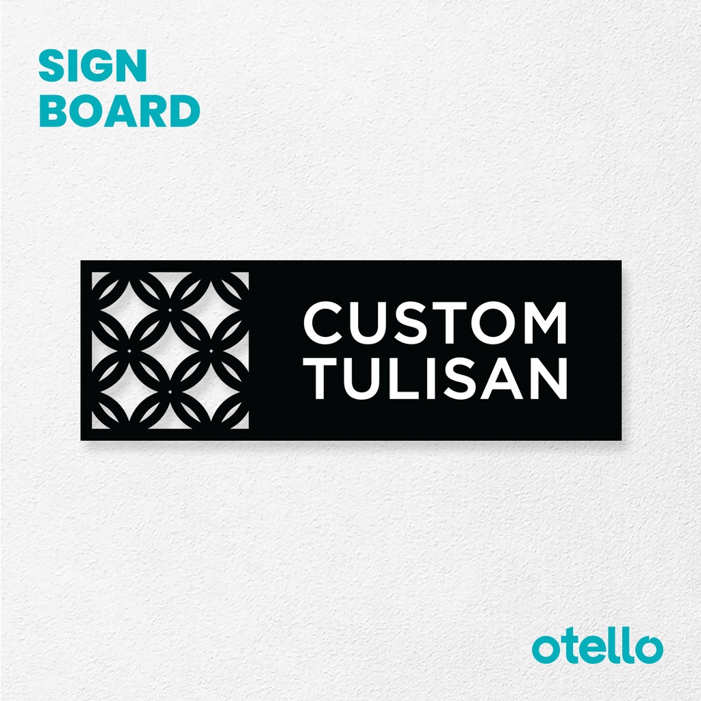 Otello Sign Board Custom Tulisan Acrylic Signage Print Akrilik Nama Ruangan Dinding Papan Tempel Acrilic Print Label Dinding Pintu Kantor Restoran Petunjuk Toko Cafe