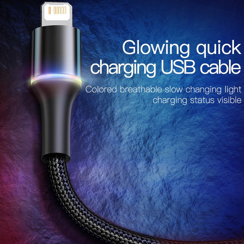 Kabel Data LED Baseus Halo Fast Charging Lightning/Iphone 1M