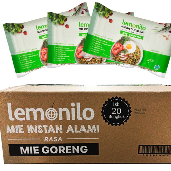 mie instant dus sehat mie goreng Lemonilo (1 dus@20 packs)