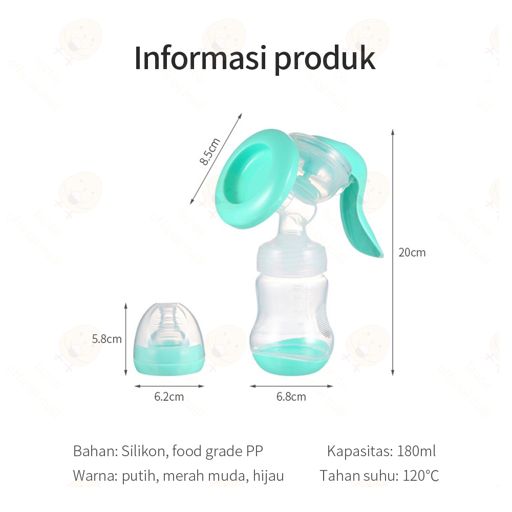 Lacoo Pompa asi manual Single breast pump 180ml BPA Free