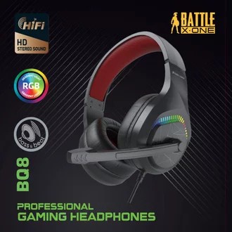 Murah Baru BATTLE X-ONE BQ8 RGB HD STEREO SOUND PROFESIONAL GAMING HEADPHONES - GARANSI 1 TAHUN