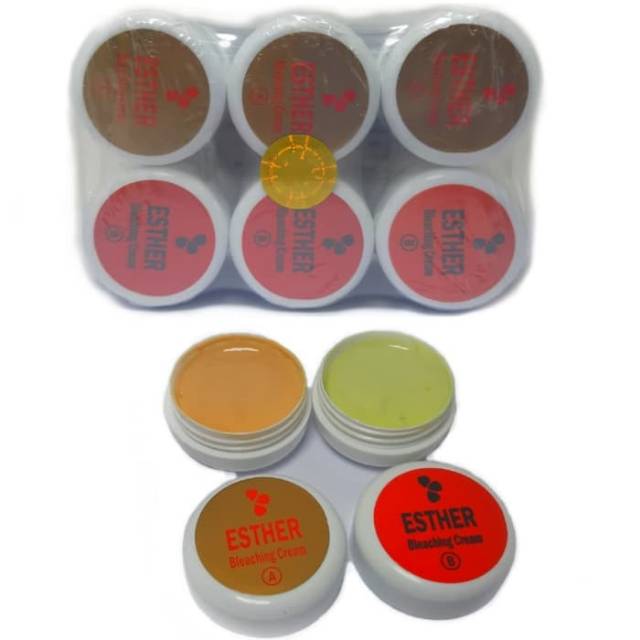 ( 12 SET ) CREAM ESTHER BLEACHING  POT PUTIH AB