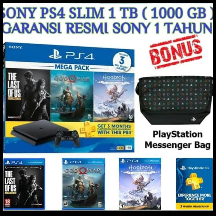 PS4 SONY PLAYSTATION 4 SLIM 1 TB BUNDLE HITS PLUS FREE LIMITED EDITION