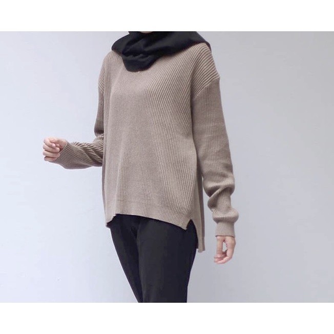 VIONA - QIYA SWEATER - VNECK BOXY RAJUT SWEATER