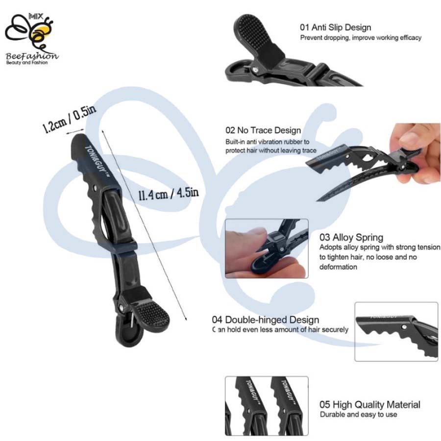 Jepit Rambut Salon Barber Potong Rambut Hair Alligator Clip - 6Pcs