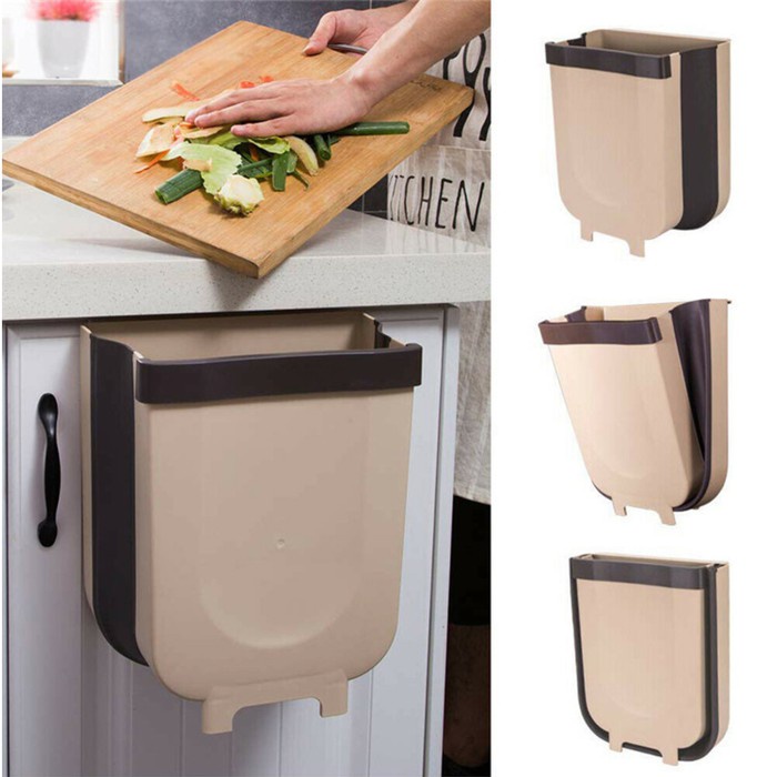 Trend-Foldable Hanging Trash Bin Tempat Sampah Gantung Tempat Sampah Lipat Tempat Sampah Dapur Mobil