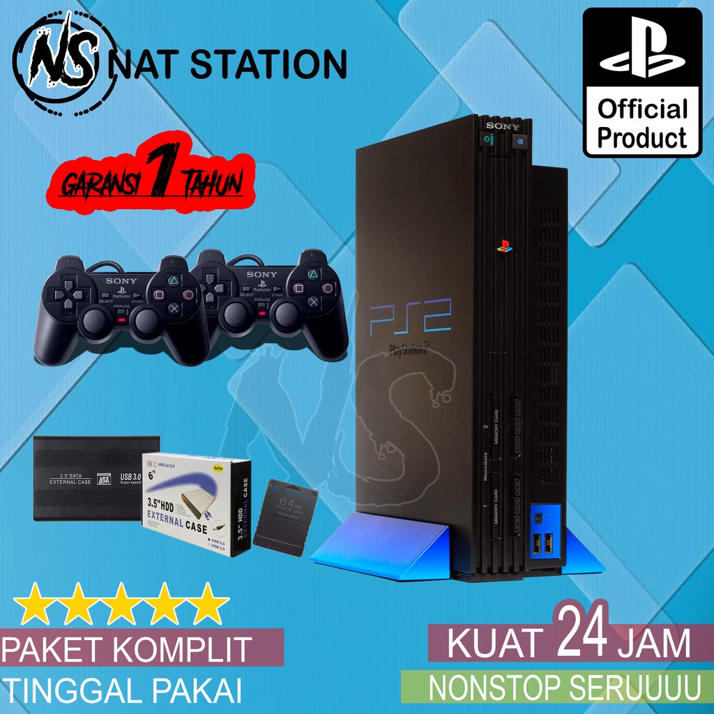 (Bisa COD) PS2 Fat  Hardisk 120GB Ful Game terbaru