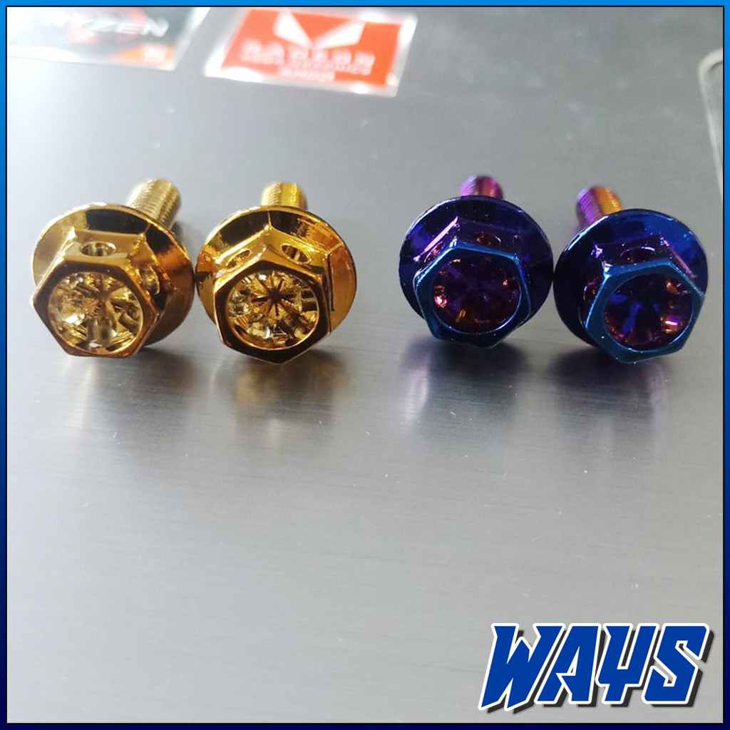 [P002] 2pcs Baut Tutup Master Minyak Rem Probolt Twotone Gold Variasi Nmax Aerox PCX Vario 125 150 Mio Beat Scoopy Fino Supra Jupiter Z Mx King CB150 Vixion Satria Ninja R15 R25 Rx King GSX