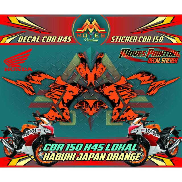 Stiker motor cbr 150 k45Lokal decal cbr stiker cbr fullbody stiker motor honda cbr 150 k45 lokal