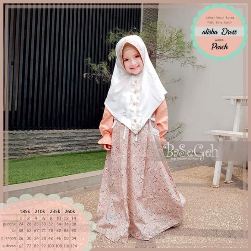 gamis anak basegeh jilbab kancing