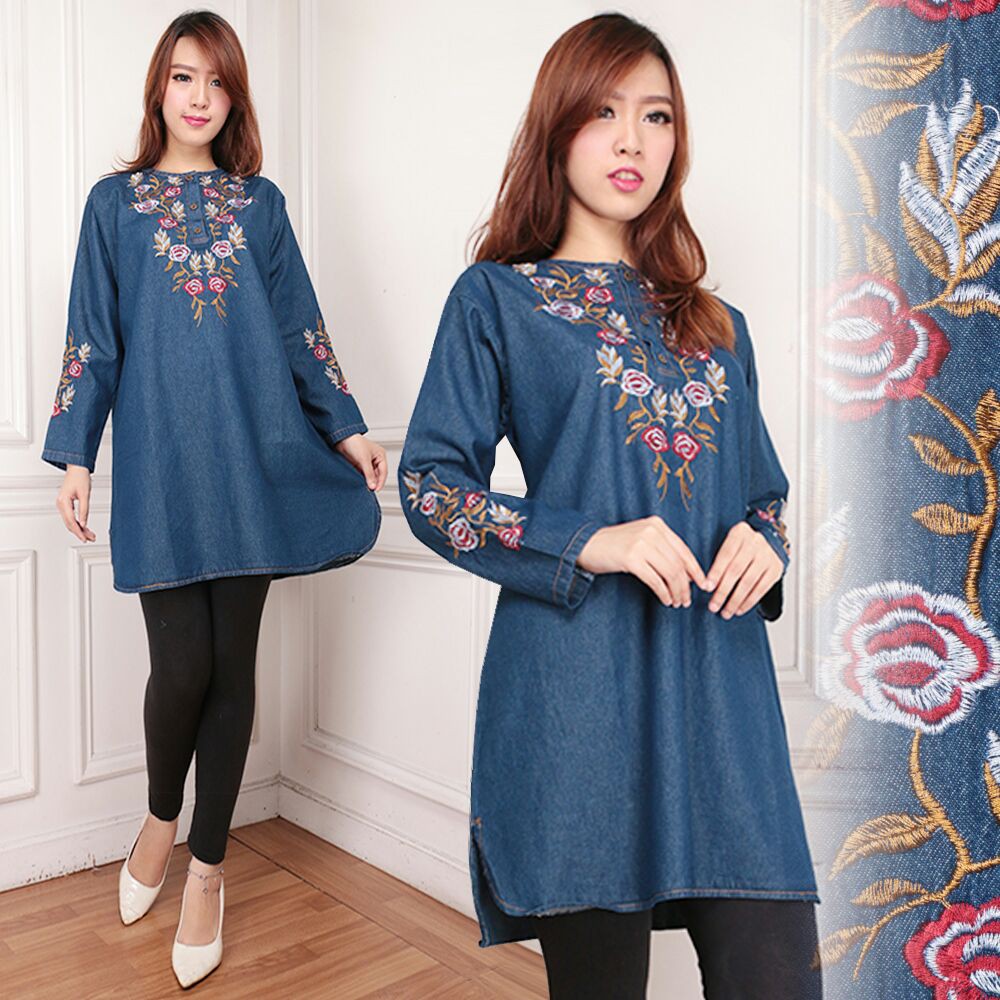 Atasan Blouse Mira Jeans Jumbo Wanita