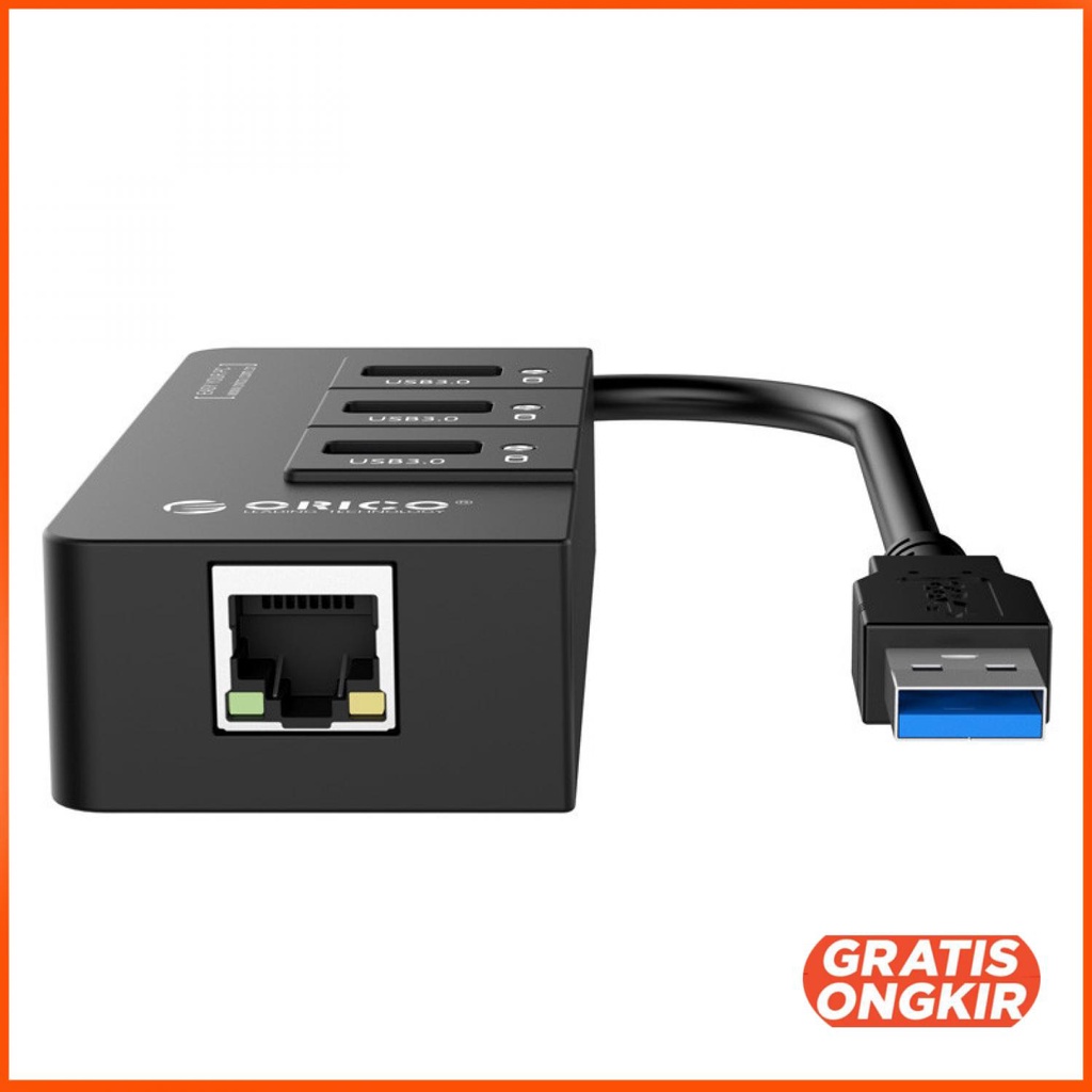 ORICO USB3.0 Hub with Gigabit LAN Ethernet Adapter - HR01-U3 3 port